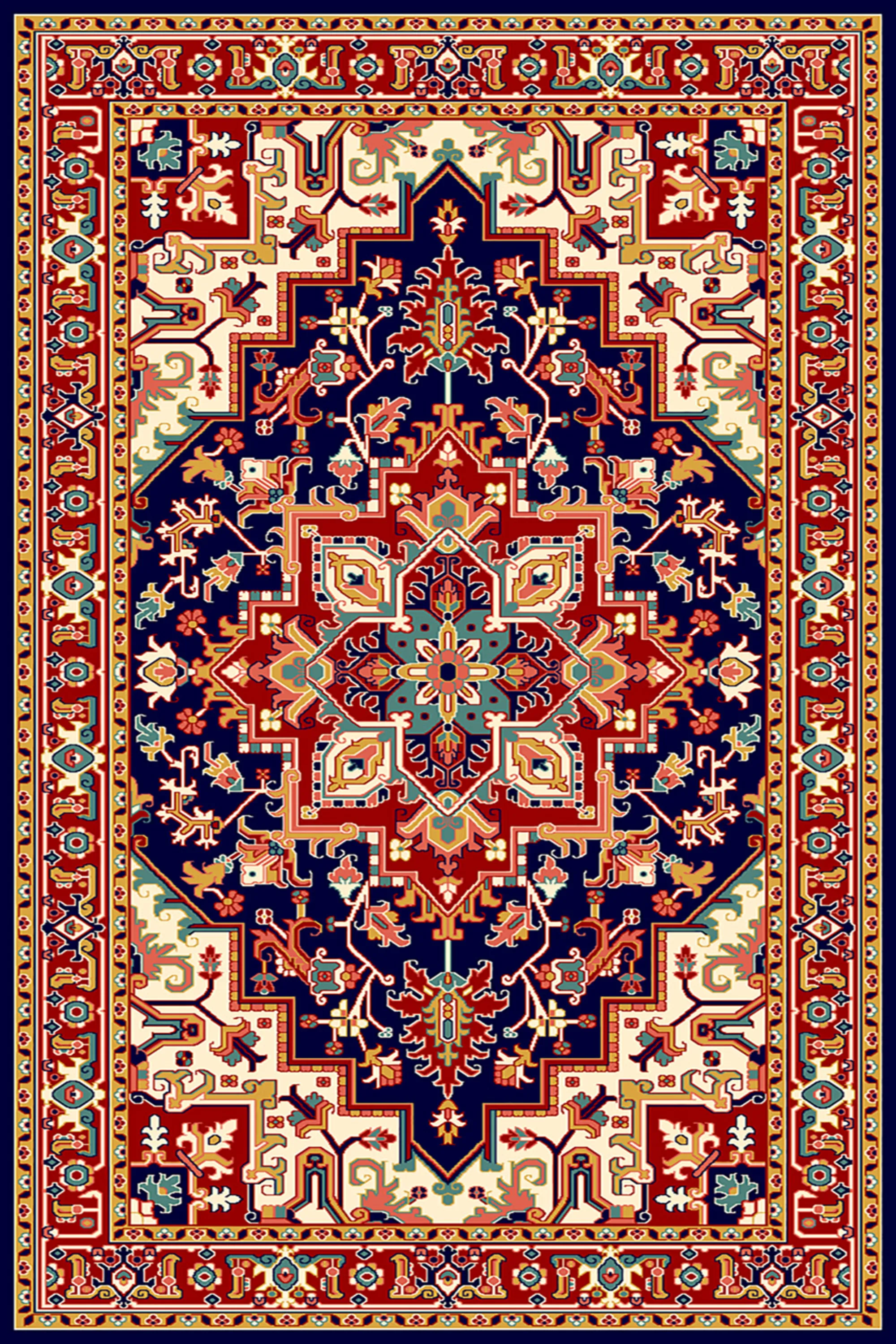 فرش  ساوین طرح هریس سرمه ای کلکسیون پازیریک